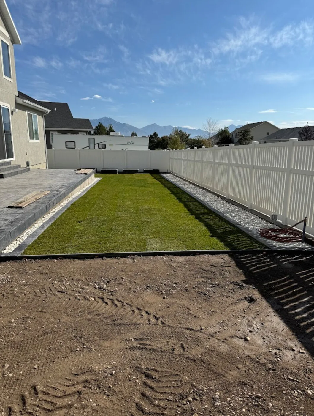 Finished Utah backyard with new sod